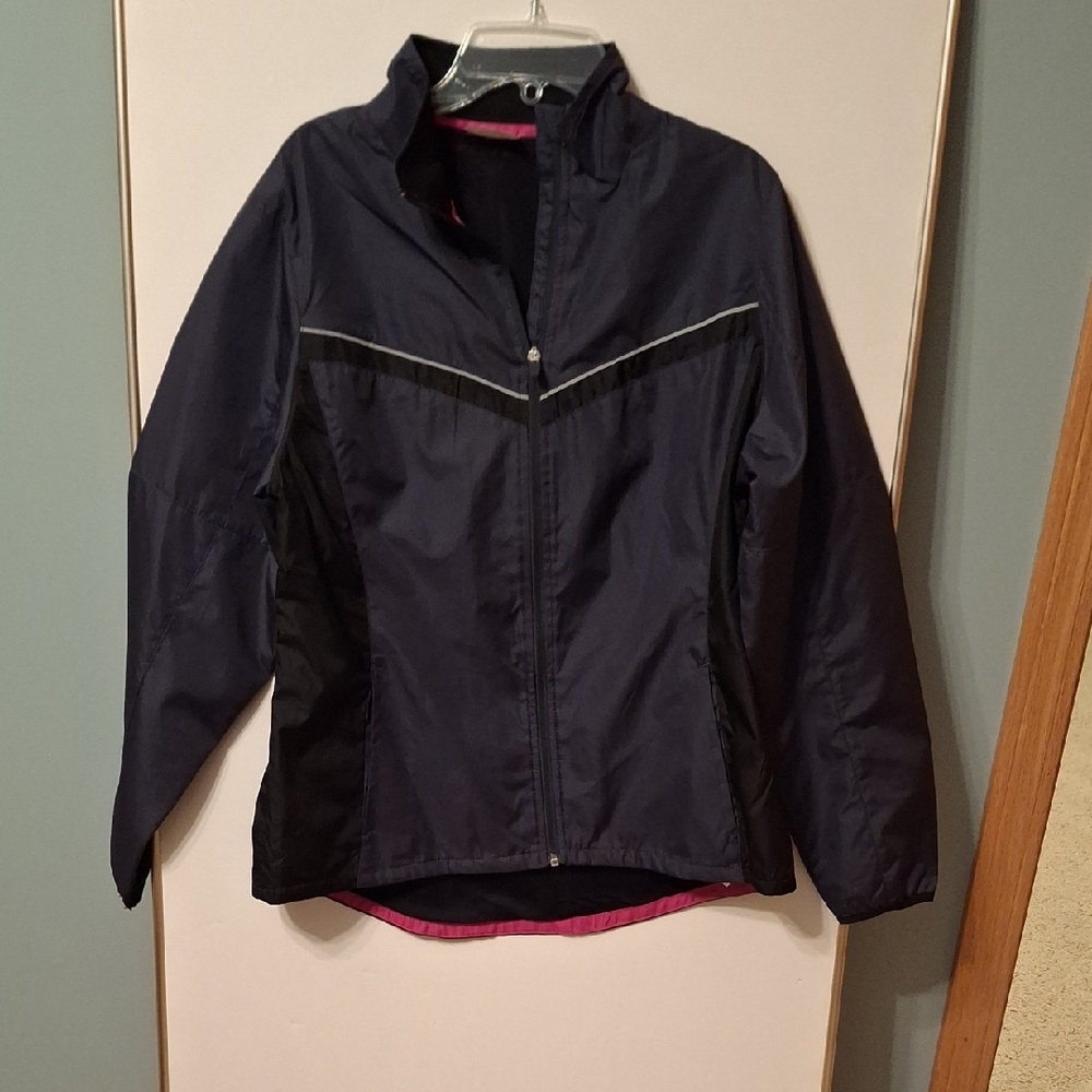 Danskin Now Dark Gray Wih Pink Accents Windbreaker